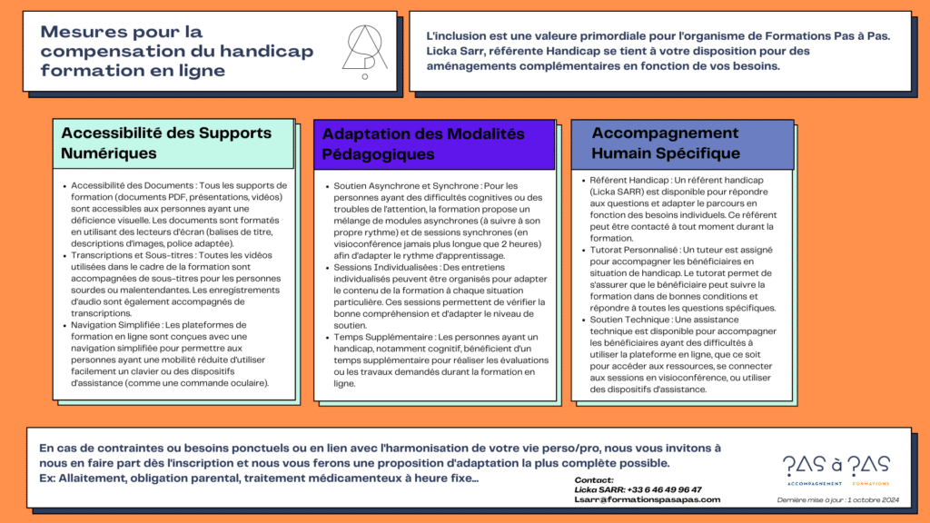 Compensation handicap formation en ligne 2024